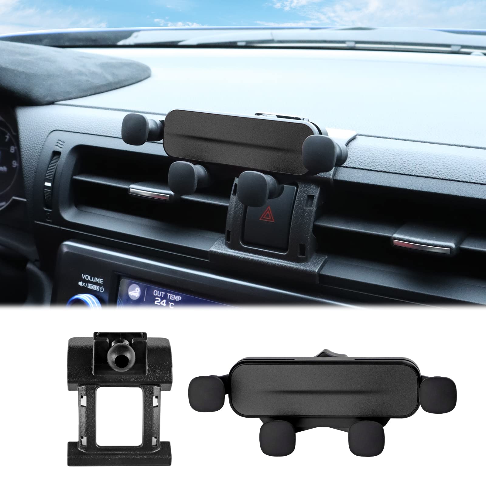 KUNGKIC Car Mobile Phone Holder Adjustable Car Phone Holder Compatible with 2021 2022 Subaru BRZ Toyota GR86 For 3.5-5.5 Inch Mobile Phones Accessories 360° Rotation Zinc Alloy ABS (Black)