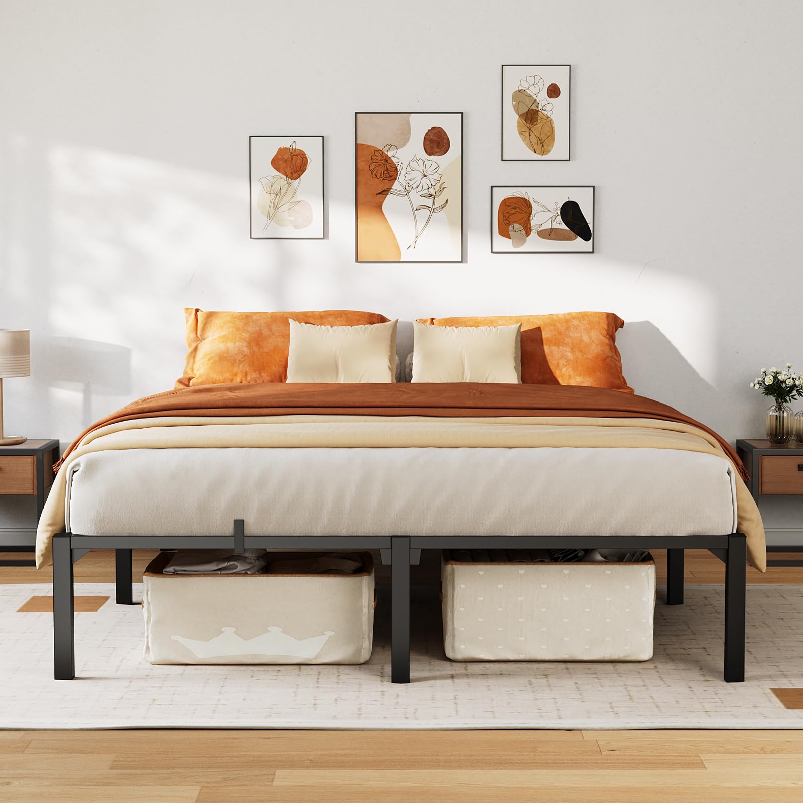 GarveeHome 14 Inch King Bed Frame, Heavy Duty Metal