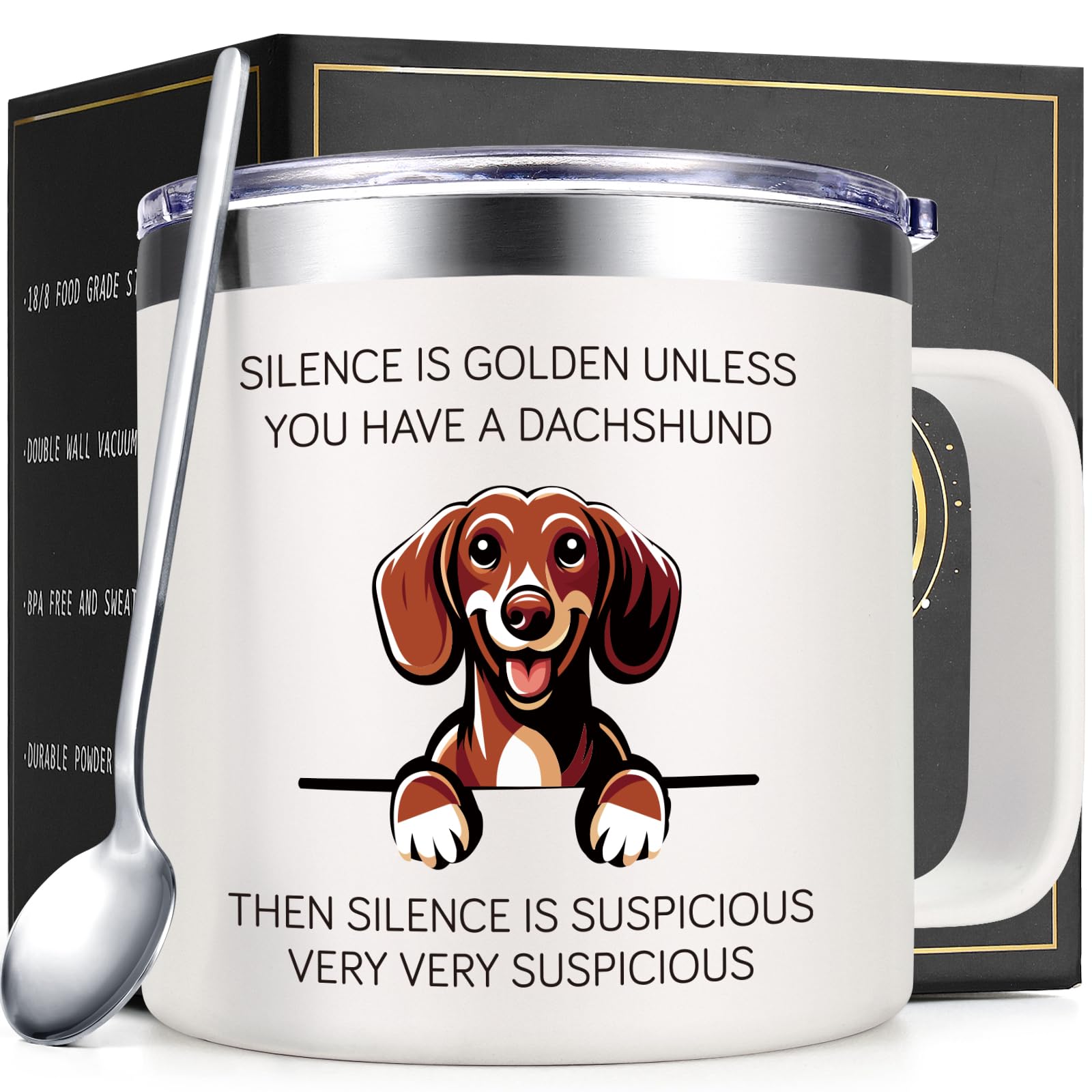 Lifecapido Dachshund Gifts for Women, Silence is