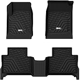 3W Floor Mats Fit for 2015-2022 Chevy Colorado Crew Cab/GMC Canyon Crew Cab, Full TPE All Weather Chevy Colorado Car Mats 1st & 2nd Row Custom Fit Accessories for Chevrolet/GMC, Black