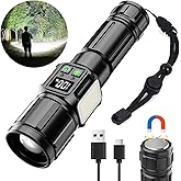 High Lumen LED Flashlight Rechargeable Handheld flashlights high lumens flashlights for home Zoom with LCD digital display 9 