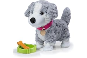 eJog Pup Electronic Interactive Plush Dog, Realistic Robot Puppy Toy, Singing, Walking, Talking, Barking, Tail-Wagging, Voice