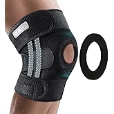 SUJAYU Knee Brace for Women Men with Side Stabilizers, Knee Braces for Knee Pain ACL MCL Arthritis Joint Pain Relief, Adjustable Compression Sleeve Patellar Tendon Support Strap, Pack of 1 (Black)