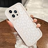 MOWIME Compatible with iPhone 15 Pro Max Case, Cheetah Print Shockproof Soft TPU Protective Case for Women Girls, Slim Anti Scratch Leopard Case for iPhone 15 Pro Max 6.7 Inch, White