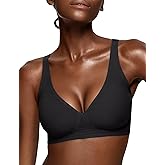 Vertvie Wireless Jelly Bras Push Up Plunge Seamless Supportive | No Underwire, Lift, Separation and Support without Spillage, Low Cut Deep V-Neck, Wide Straps, Soft Comfortable Bralettes