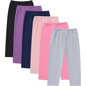 Jecson Toddler Girls Leggings 6 Pack Toddler Girl Clothes 18M-5Y | 6-Pack Toddler Girls Leggings with Soft, Breathable, Stret