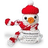 Heymirro Emotional Support Crochet Snowman Valentine's Day Gifts for Women Men Mom Dad Daughter Sister Friend，Positive Crochet for Home Decoration