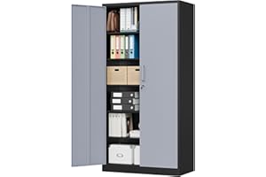 MIIIKO Metal Storage Cabinet with 6 Tier Shelves and Locking Doors, 72" x 36" x 18" Steel Garage Storage Cabinets for Home, Garage, Pantry Workshop Warehouse…