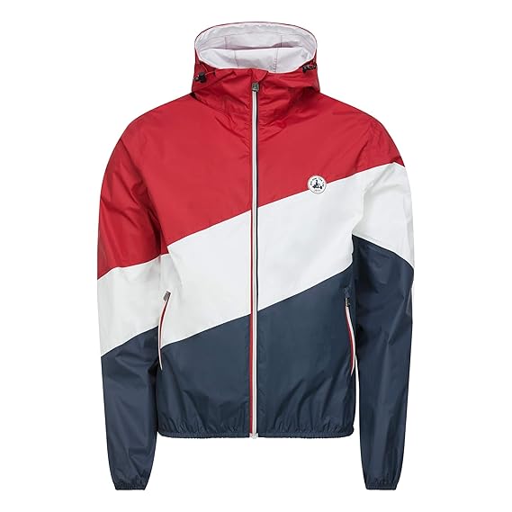 JOTT Martin Herren Jacke Regenjacke Leicht Winddicht Blau Weiß Rot Mehrfarbig Kapuze