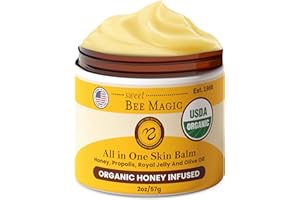 SWEET BEE NATURALS Sweet Bee Magic All In One Healing Organic Balm - Natural Skin Healing Cream, Beeswax Balm for Dry Skin, Face & Body Moisturizer - Certified Organic, All Natural Aid - 1 Jar (4oz)