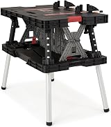 Keter Folding Work Table Black 85x55x75.5cm Heavy Duty DIY Workbench view 2