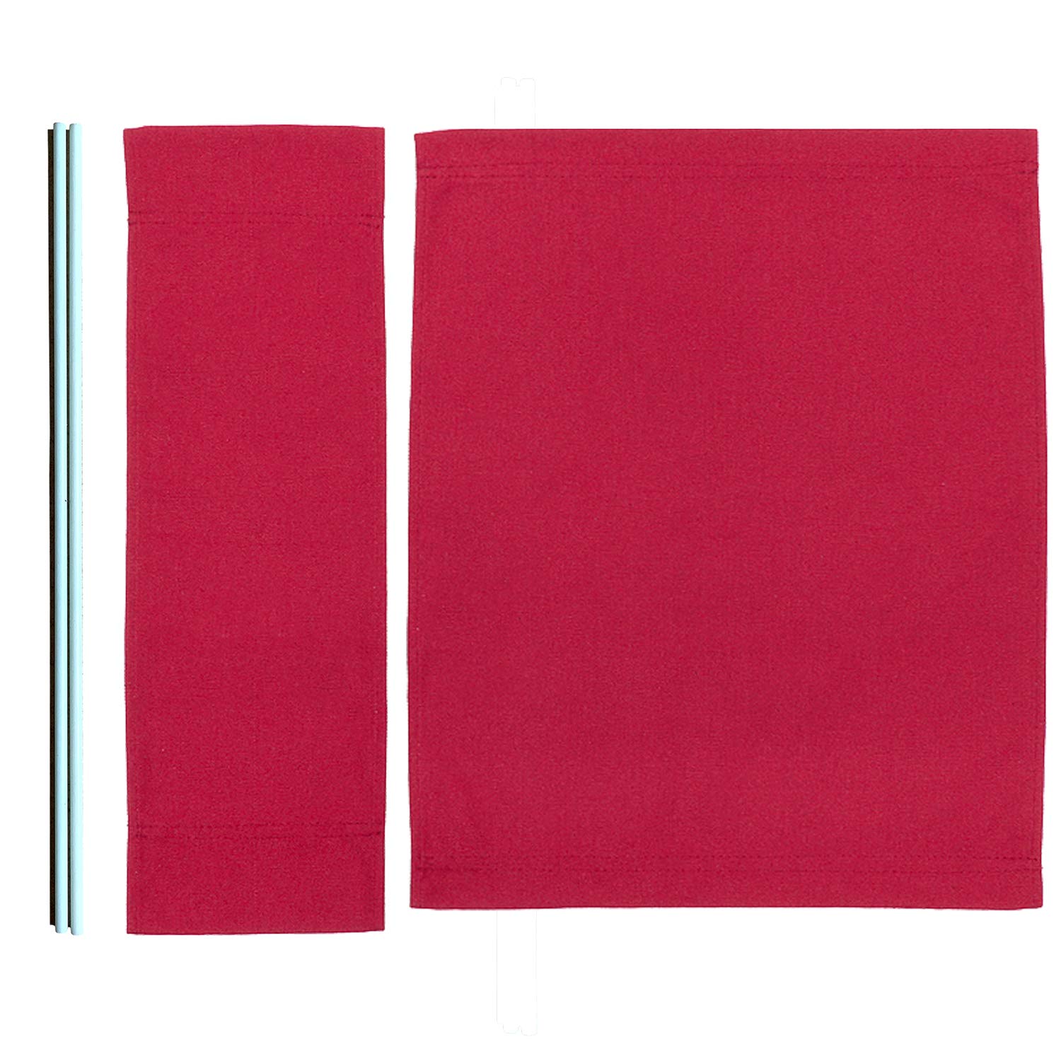 Photo 1 of 1 Set (3pcs) 20.86"L x 16.14"W Directors Chair Canvas Replacement Director Chair Replacement Canvas with Round Fiberglass Stick for Directors Chairs Director Chair Covers Replacement Canva (Red)