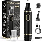 XOOMRSCP Nose Hair Trimmers for Men，Rechargeable Hair Trimmer 2 in 1 Painless Multifunctional Ear and Nose Hair Trimmer with IPX7 Waterproof Dual Edge Blades (Black)