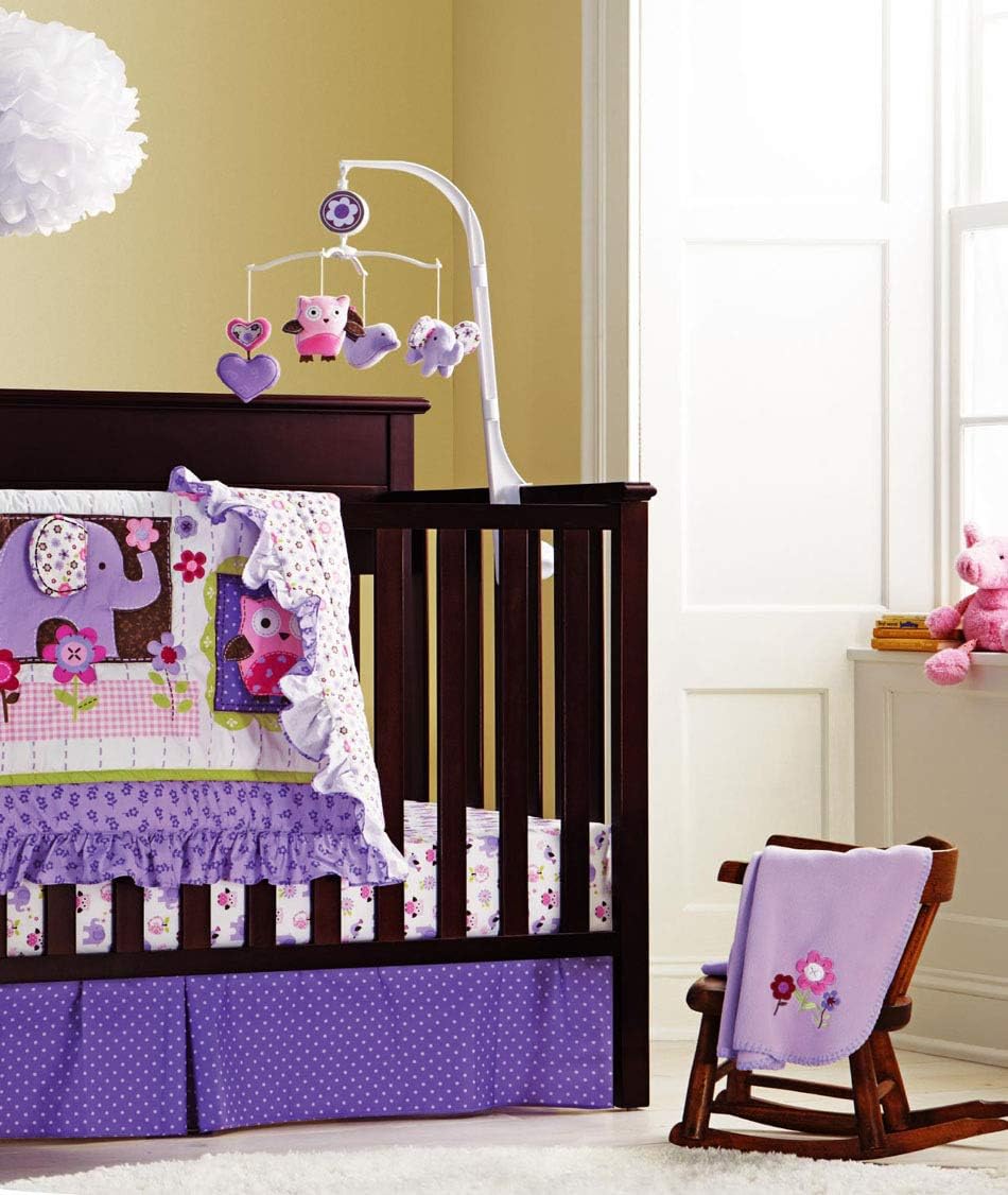 purple elephant crib bedding
