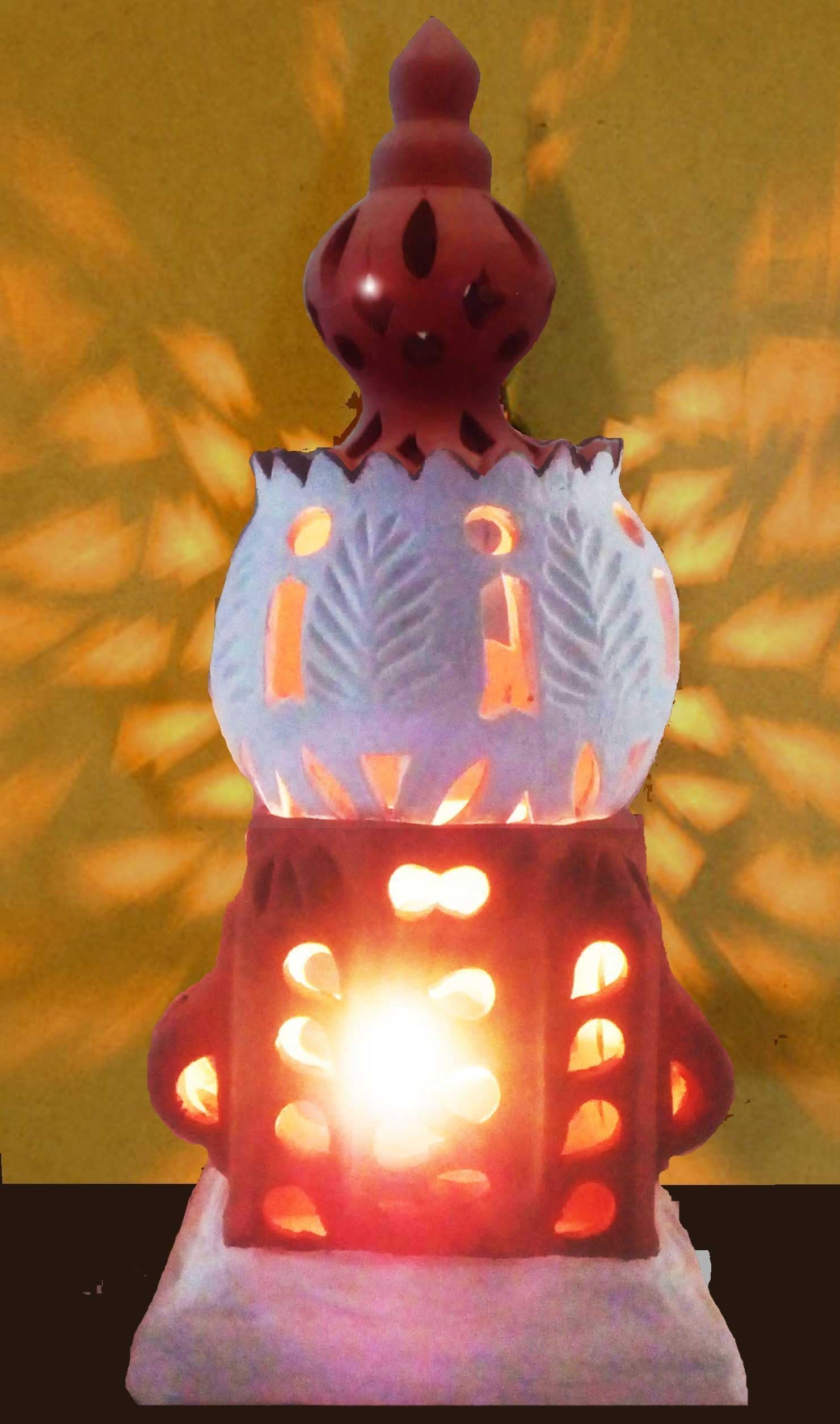 Lamp, Candle holder"Pegasus" handmade, ceramic hand painted, moroccan style, table lamp, abatjour - Stand Light Lantern - Mather's Day Gift