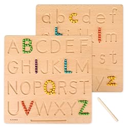 BLUE GINKGO Wooden Alphabet Tracing Board