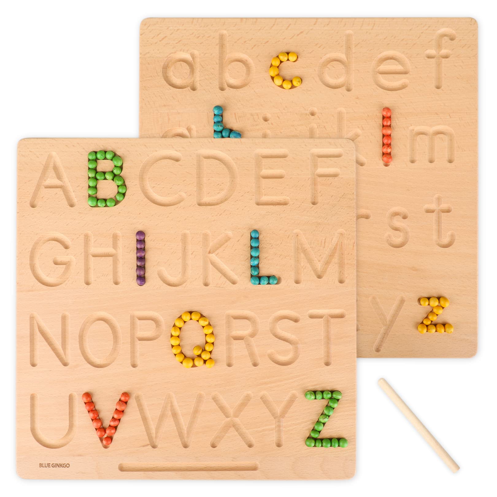 BLUE GINKGO Wooden Alphabet Tracing Board