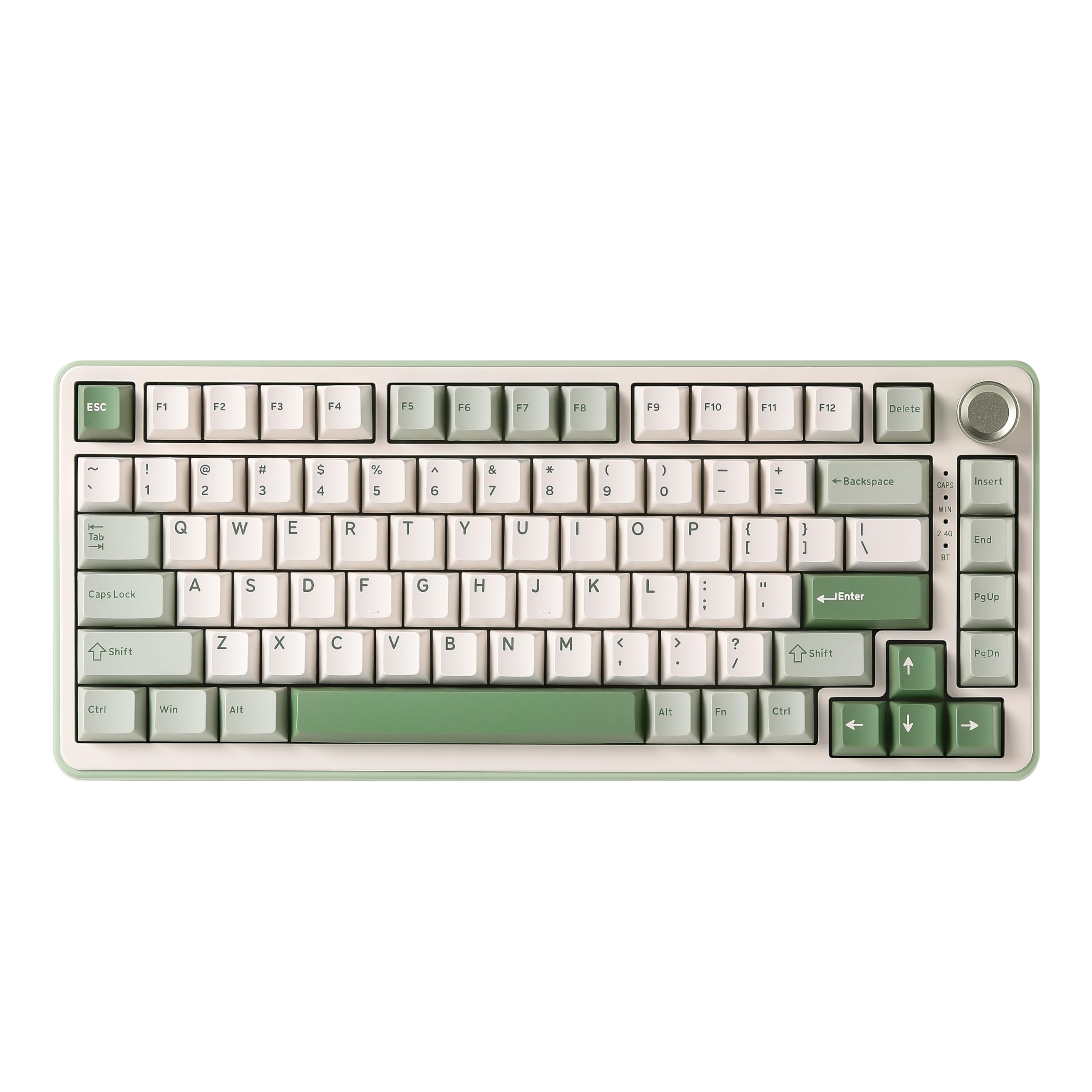 Photo 1 of YUNZII B75 PRO Wireless Mechanical Keyboard,75% Layout with Knob,Hot Swap Gasket Structure,Creamy Pre-lubed Switches,RGB Backlit,Bluetooth/Type-C/2.4G for Win/Mac (Matcha Green, Cocoa Cream V2 Switch)