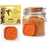JBK Pottery Terracotta Brown Sugar Saver &amp; Clay Keeper Disc, 1 Pack | Reusable Moisture Control Softener for Food Storage, Marshmallows, Cookies &amp; Baking Supplies, Hummingbird Design, 1 Count