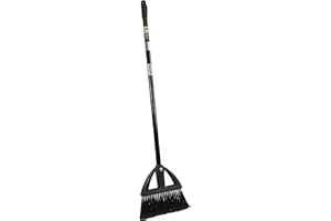 Quickie Poly Fibered Lobby Broom with Steel Handle Broom, Cleaning Sweeping Outdoor Commercial Perfect for Courtyard Garage Lobby Mall Market Floor Home Kitchen Room Office Pet Hair