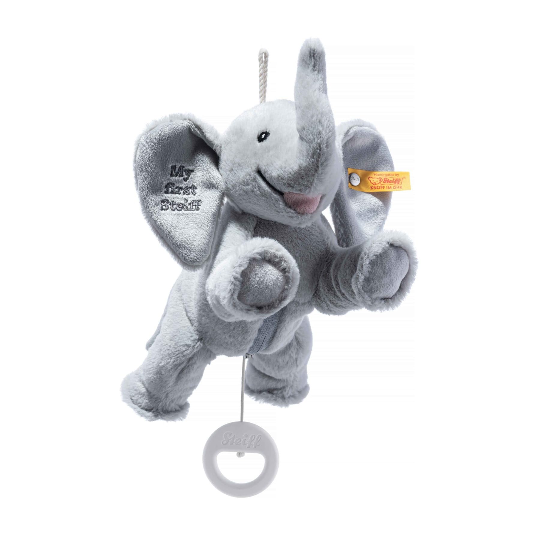 Steiff - 242731 - Soft Cuddly Friends My first Ellie elephant music box, 25 cm, Gray Violet