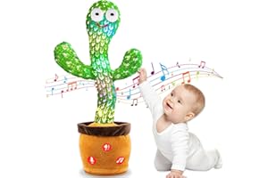 ROYPOUTA Dancing Talking Cactus Plush Toy for Kids - Volume Adjustable Mimicking and Singing Cactus with Music & Light - Funny Birthday Gifts for Years Old Boy Girl