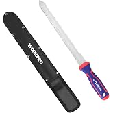 WORKPRO 11-Inch Rockwool Insulation Knife, Stainless Steel Sod Cutter | Double-Sided Serrated Sharp Duct Knife for Fiberglass, Mineral Wool, Styrofoam, Foam Cutter Garden Knife for Lawn Repair
