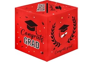 KQNBI Graduation Card Box 2025 Graduation Party Decorations Red Black Graduation Card Box Holder for Graduation Party 2025 Congrats Grad Cards Gift Box Class of 2025 for Graduation Party Favors Supplies