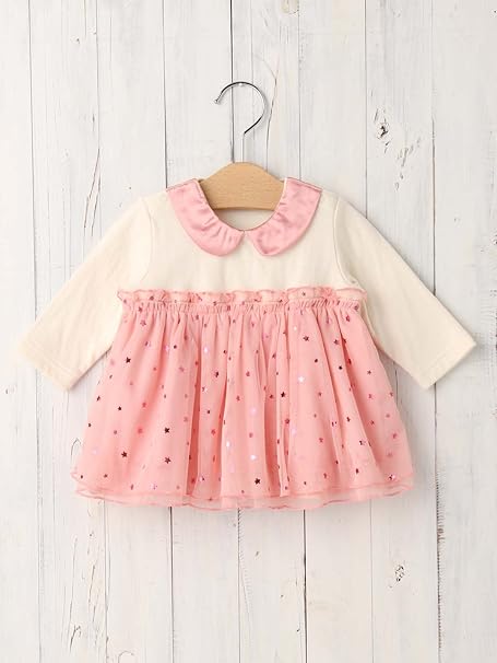 Amazon Co Jp Kid S Zoo キッズズー ベビー スター 切替 チュニック ベビー服 赤ちゃん 女の子 ワンピース 80 ピンク 目安 8 12ヶ月頃 服 ファッション小物