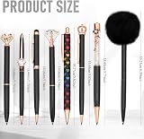 WEMATE 8 Pcs Ballpoint Pens Set Metal Crystal Diamond Glitter Black Blue Ink view 9