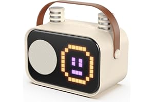 JOKMIC Karaoke Machine for Kids Adults, Portable Bluetooth Karaoke Speaker with 2 Wireless Microphones, Pixel Display Light, Birthday Gifts Toys for Girls & Boys Ages 3, 4, 5, 6, 7, 8, 9,10,11,12+ Years