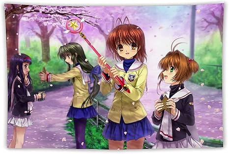 Amazon Co Jp カードキャプターさくら タペストリーアニメ インテリア おしゃれ壁掛け 部屋 ファブリック装飾品 個性ギフト 部屋 壁アート 誕生日プレゼント おしゃれ アニメ 萌え かわいい多機能 グッズ ホーム キッチン