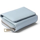 Gaekeao Credit Card Wallet GAEKEAO Small Purse For Women RFID Blocking Leather Bifold Zipper Pocket Wallet Credit Card Holder With ID Window Wallets For Women Small Size