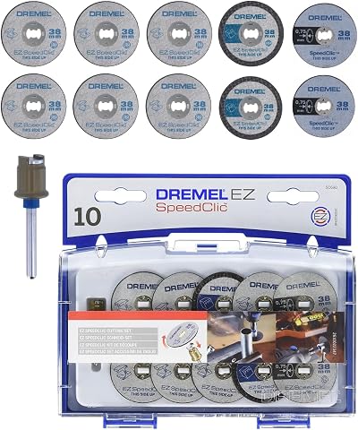 Dremel 690 EZ SpeedClic Cutting Wheels Set with Mandrel, 10 Discs Kit