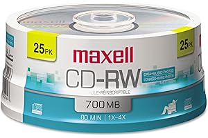 CD-RW Discs, 700MB/80min, 4X, Spindle, Silver, 25/Pack, Sold as 1 Package