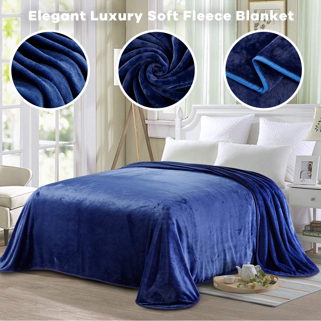 Amazoncom LEISURE TOWN Fleece Blanket King Size Soft Summer