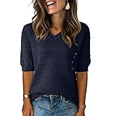 Dokotoo Women's Casual Short Sleeve Loose Tunic Tops Lightweight Knit Spring Summer Pullover Sweater Blouses