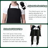 umboom 3 Pack Chef Apron Black Waterproof for Men Women Adjustable 3 Pocket view 4