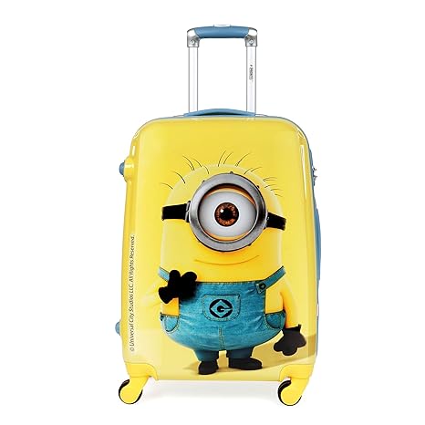 yellow hard luggage