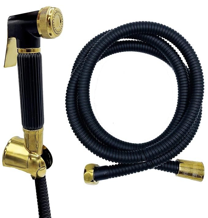 DOCOSS Brass Bathroom Jet Spray for Toilet Heavy Duty with 1.5 Meter Shower Tube Health Faucet