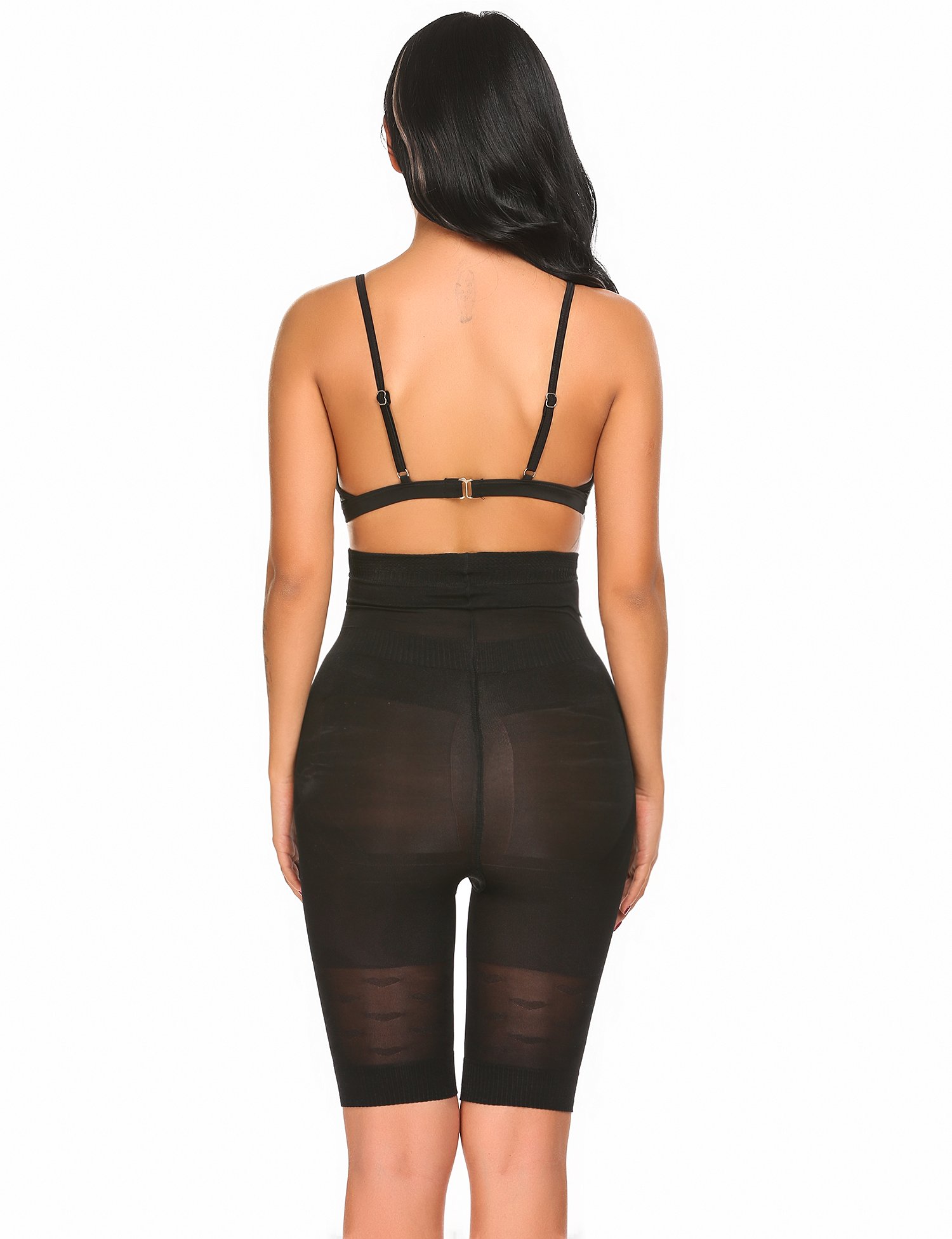 Zronji Women High- Cuts Beauty Slimming Shapewear Fat Burning Slim Shape Bodysuit & Pants Black