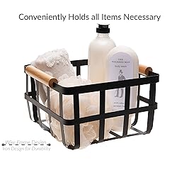Simplify Square Metal Storage Basket with Bamboo