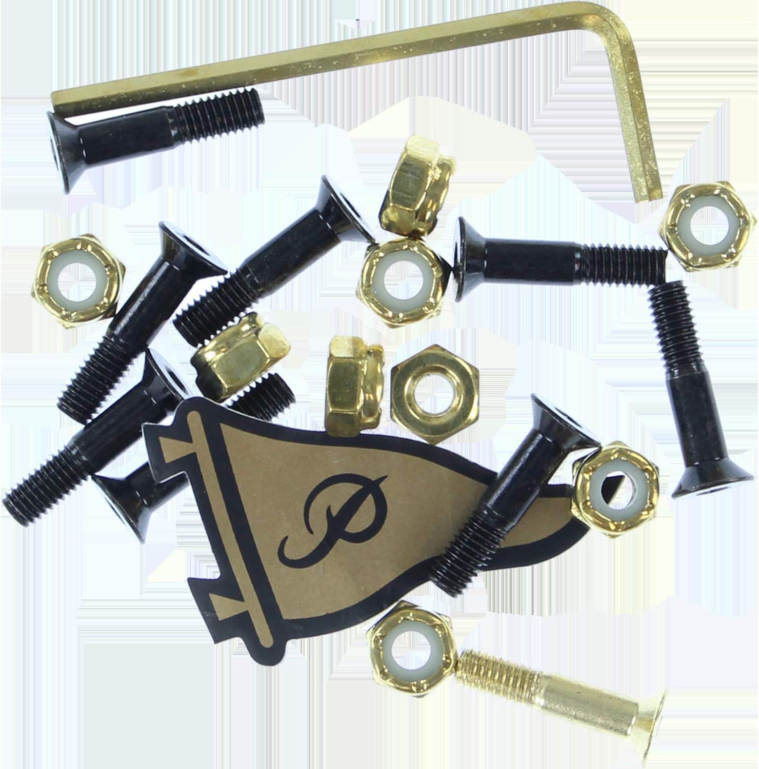 Primitive Skateboarding Allen Head Black/Gold Skateboard Hardware Set 7/8