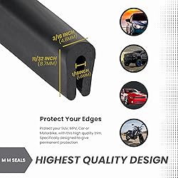 Black U Channel Edge Trim Rubber Seal EPDM