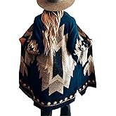 Jawint Women Vintage Tribal Knitted Cardigan Sweater Coat Western Casual Open Front Outwear with Pocket