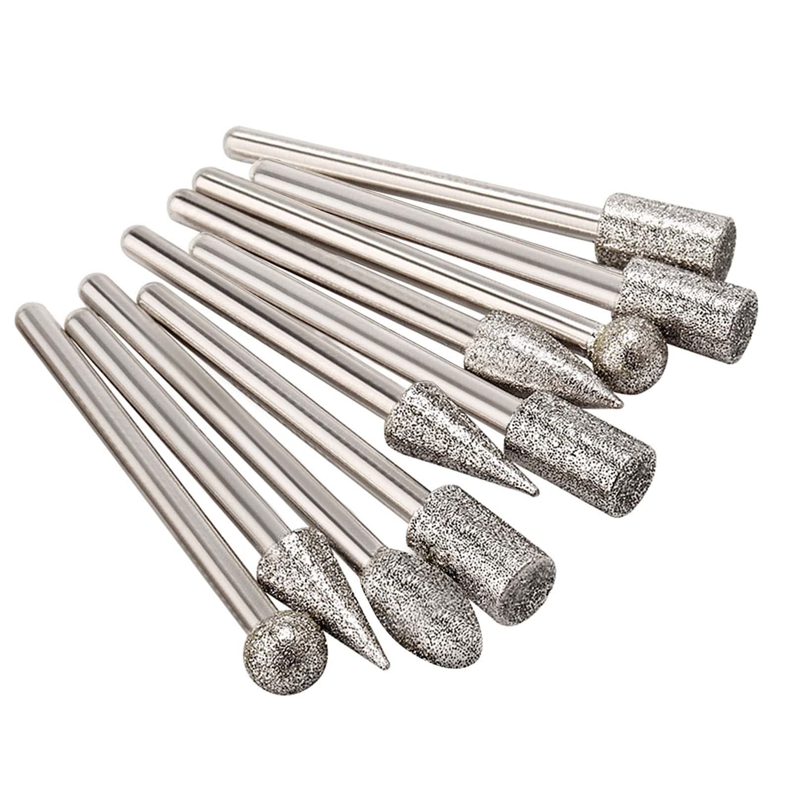 Diamond Grinding Burr Drill Bit Set Compatible with Dremel Rotary Tool 20Pcs Diamond Drill Bits with 1/8