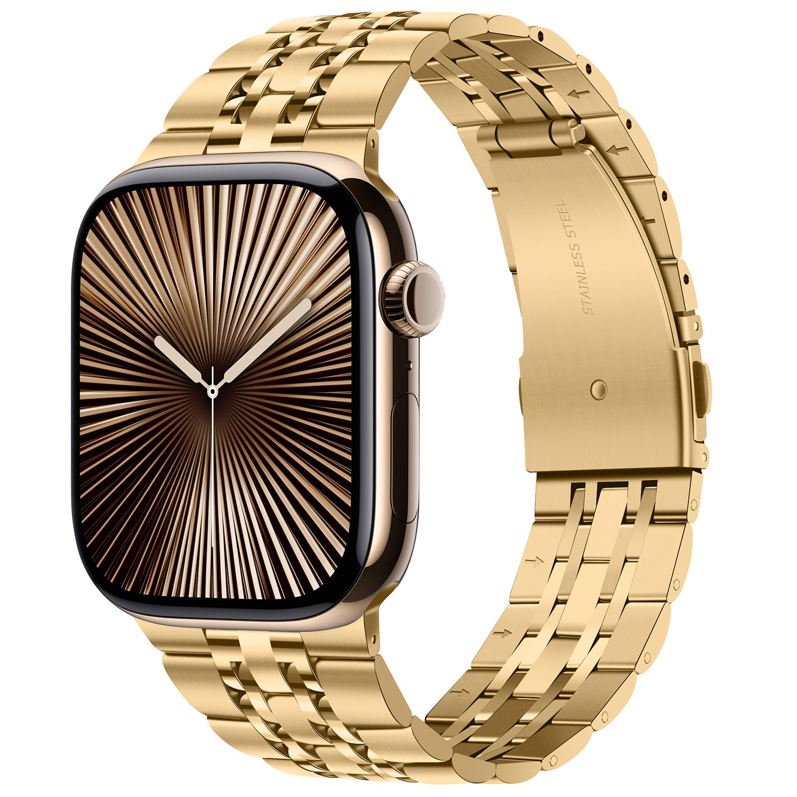 Tasikar Band Compatible with Apple Watch Band 49mm 46mm(Series 11/10) 45mm 44mm 42mm Men Women Strap Solid Stainless Steel Metal Bracelet per iWatch SE Series 11 10 9 8 7 6 5 4 3, Gold