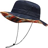 UVSAI UPF 50+ Foldable Sun Hat Patterned Under Brim Bucket Hats for Summer Hiking Fishing Beach Safari Men Women