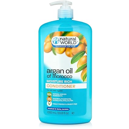 Natural World Argan Oil of Morocco Moisture Rich Conditioner 1L