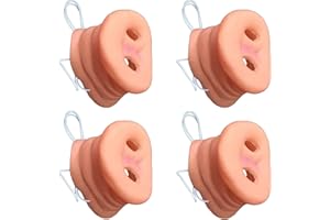 iPobie 4Pcs Pig Nose with Rubber Band, Hog Snout Toy Animal Mask for Costume Halloween Party Favor Accessories